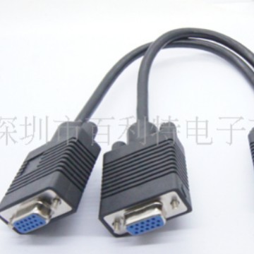 VGA一分二 一公对二母 高清显示线 15PMale /15P Female *2 Cable