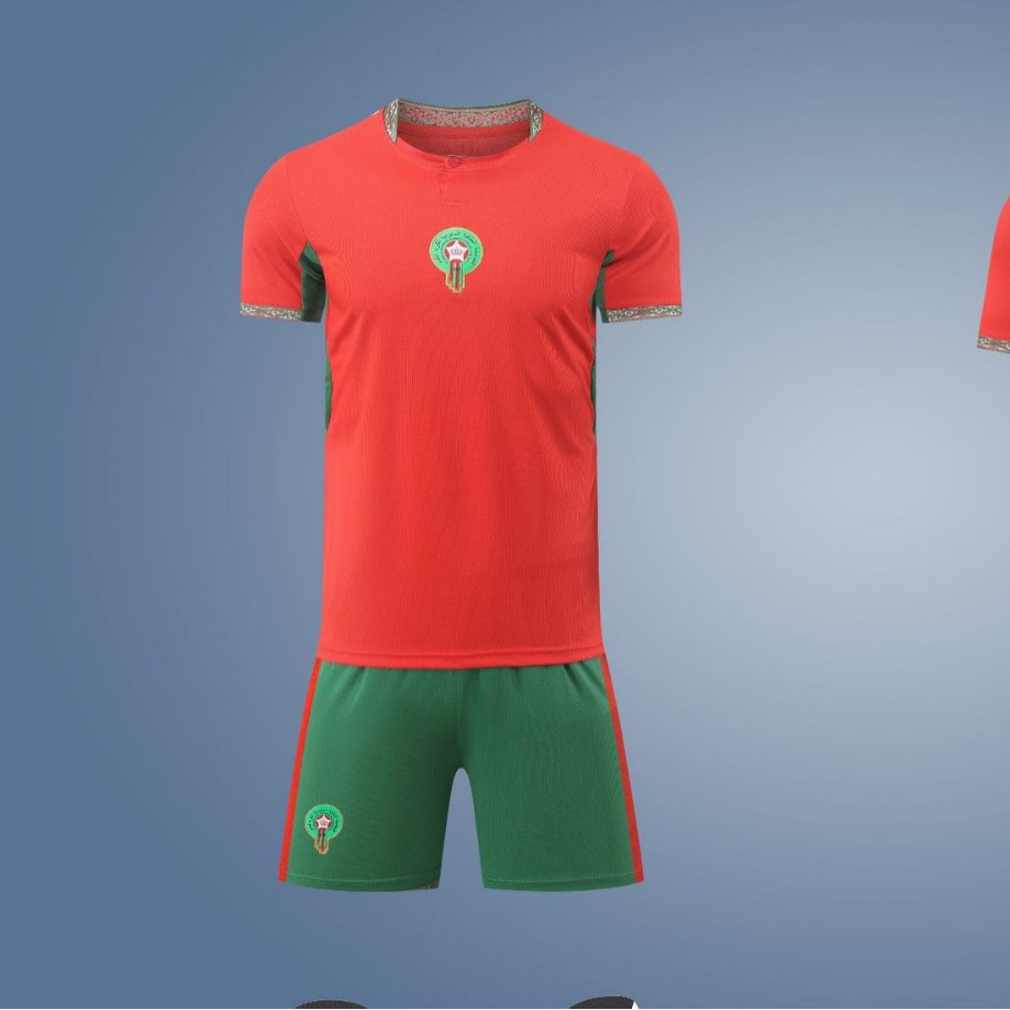 26-27B Morocco home national team football jersey for children and adults, size 16-3XL