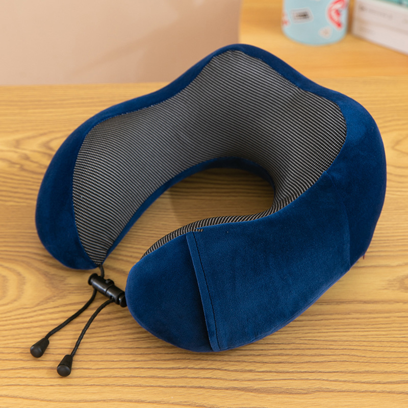 Almohada en forma de U de negocios, almohada para el almuerzo de oficina, viaje de negocios, almohada para el cuello de rebote lento, almohada en forma de U de espuma con memoria de joroba