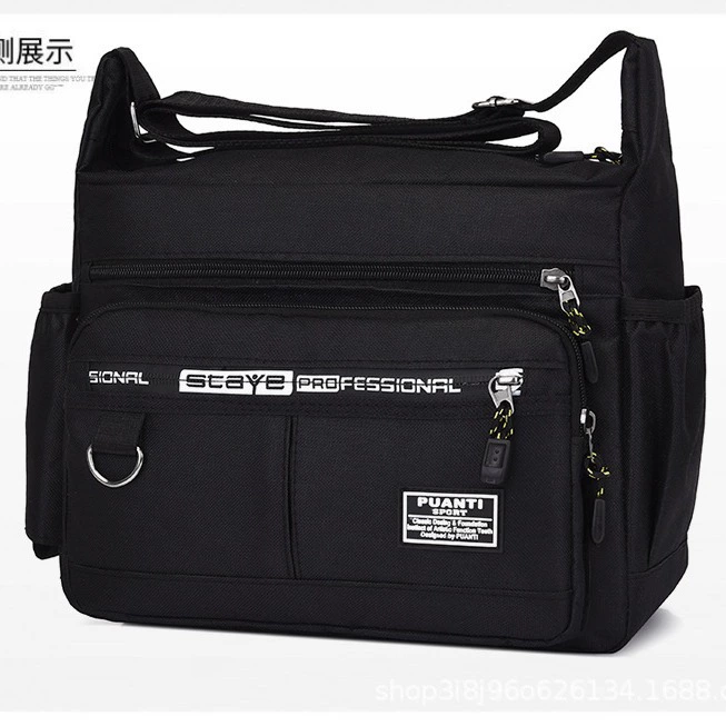 Мужская сумка через плечо большой емкости, водонепроницаемый износостойкий рюкзак, деловая сумка с несколькими карманами, Повседневная Деловая мужская сумка через плечо