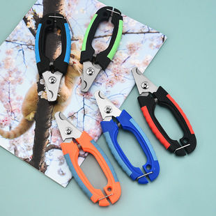 Factory direct stainless steel pet nail clippers large cat and dog nail clippers with tail buckle nail clippers pet supplies