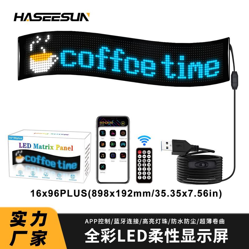 Led Display Screen for Storefront Advertising, App Bluetooth Flexible Soft Screen, Truck Glass Led Flexible Screen for Indoor Use