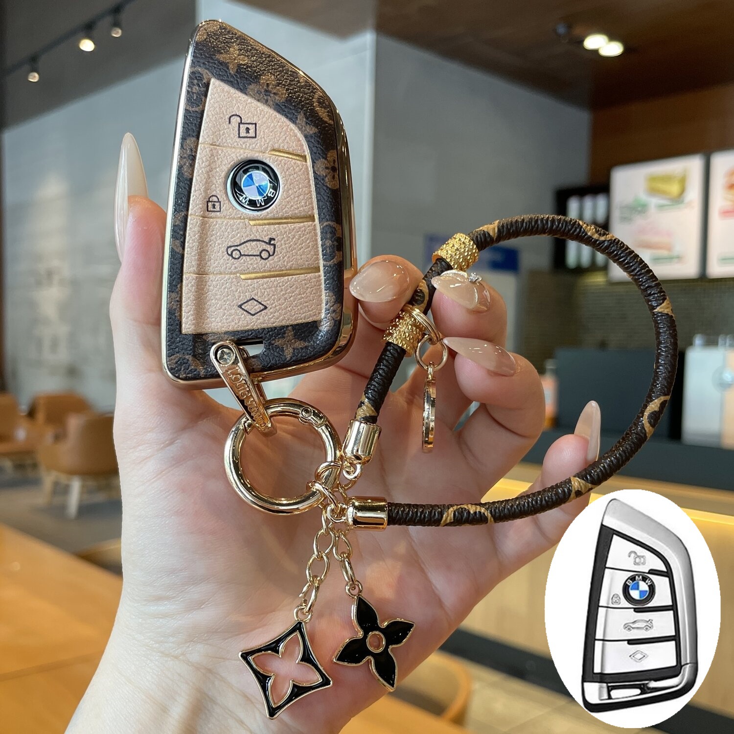 Suitable for the New Bmw 5 Series Key Cover, 7 Series, 3 Series, X1/X2/4 Series, X3/X5/X7, Premium I3/Ix1/M4/I4