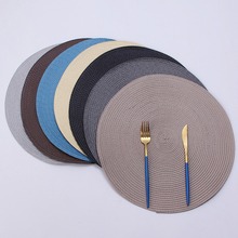 1pc Round Woven Placemats PP Waterproof Dining Table Mat跨境