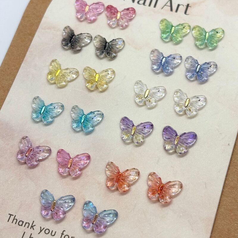 New Aurora Butterfly Nail Art Accessories DIY Three-Dimensional Gradient Colorful Butterfly Nail Accessories Accessories Wholesale