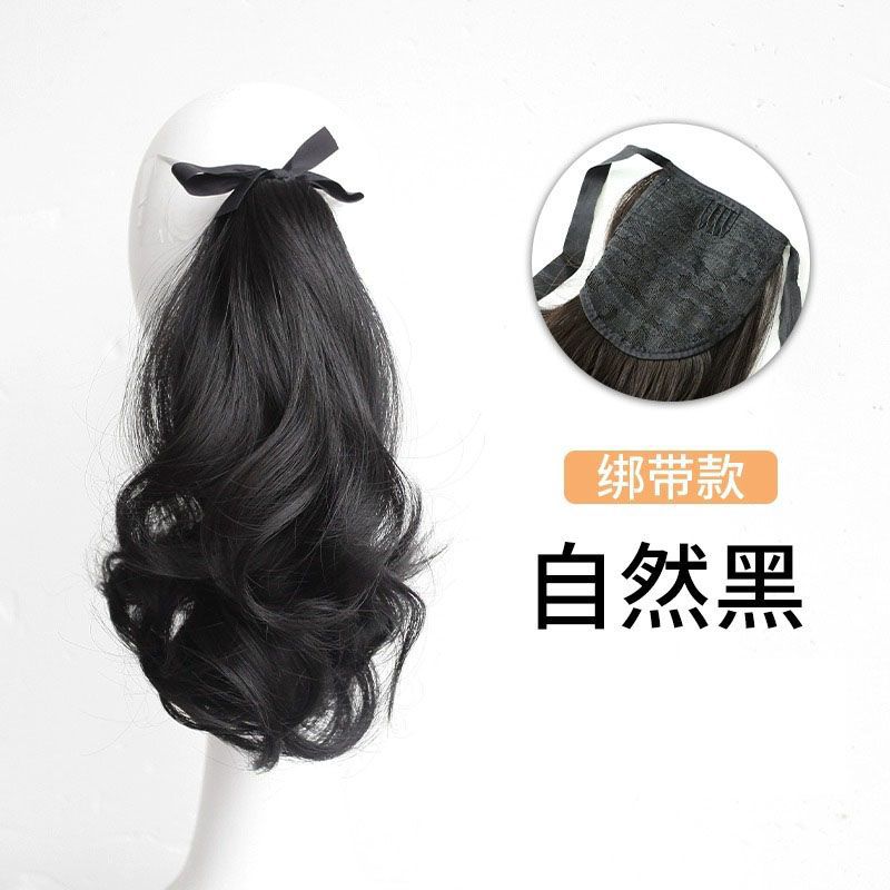 Nueva Cola de Caballo simulación de pelo clip de pelo rizado corto Cola de Caballo hembra Correa natural Cola de Caballo alta micro rollo puede atar Cola de Caballo baja