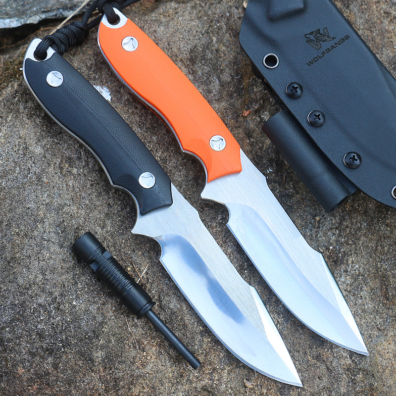 Venta directa de cuchillo recto multifuncional para exteriores, mango G10, cuchillo de autodefensa para acampar, colección para exteriores, cuchillo de fruta, cuchillo recto, cuchillo militar integrado