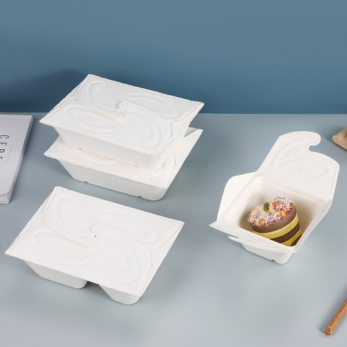 Disposable pulp lunch box eco-friendly and biodegradable pulp salad bento light food vegetarian takeout packing tableware