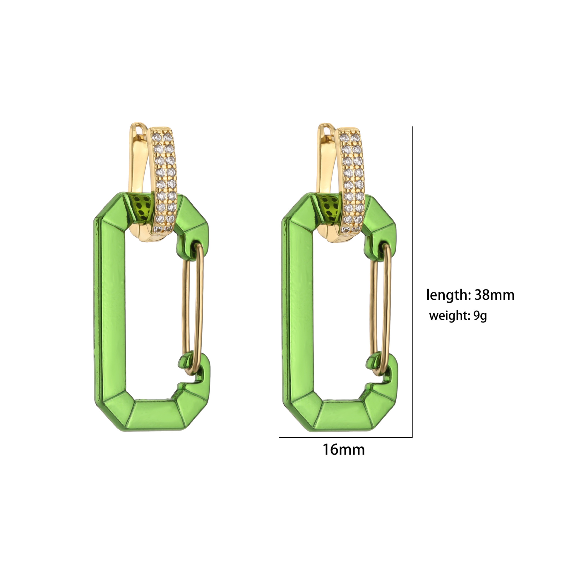 Earrings Classification Party Occasion Fashion Geometric Brass Earrings Zircon Copper Earrings