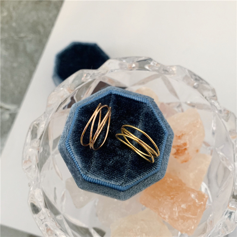 1 Piece Quantity Daily, Shopping Occasion Stainless Steel Material Ins Style French Style Geometric Stainless Steel Rings