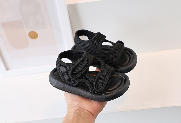 Chaussures d'été en tissu coréen pour enfants, sandales à Velcro respirantes à la mode pour bébés hommes et femmes, plage_voghion.com