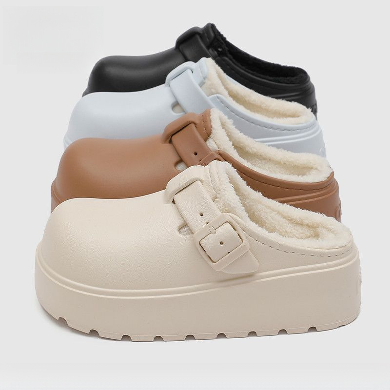 新品叙野女士棉拖鞋EVA秋冬保暖百搭室内可外穿拖鞋软底时尚增高