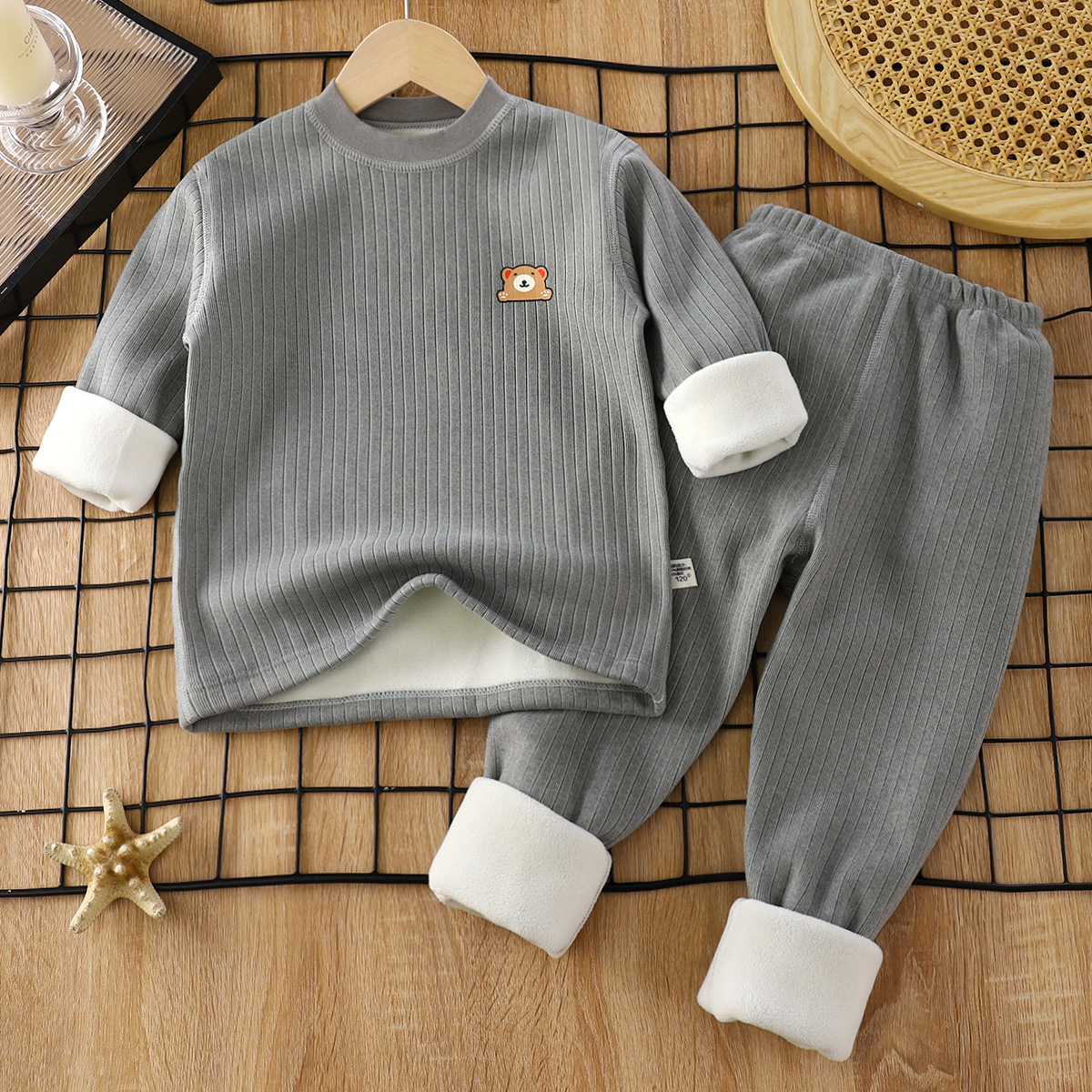 Trajes de calentamiento para niños más terciopelo engrosado otoño y invierno nuevo bebé ropa interior de fondo ropa interior de otoño para niños pantalones de otoño para niños