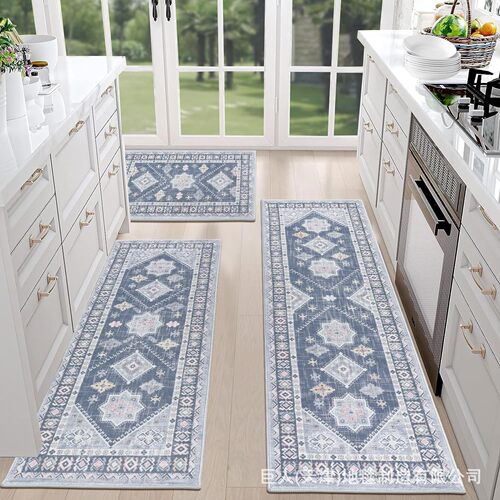 Cross-border fresh Persian oil-absorbing kitchen mat for home use bathroom anti-slip floor mat entryway front door foot mat