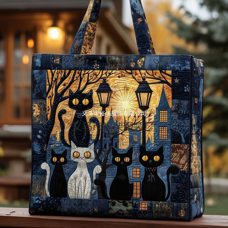 2026 cross-border independent website Amazon new 3D digital print Halloween tote bag, suitable for commuting and casual wear, made of cotton 2026 cross-border independent website Amazon new 3D digital print Halloween tote bag, suitable for commuting and casual wear, made of cotton
