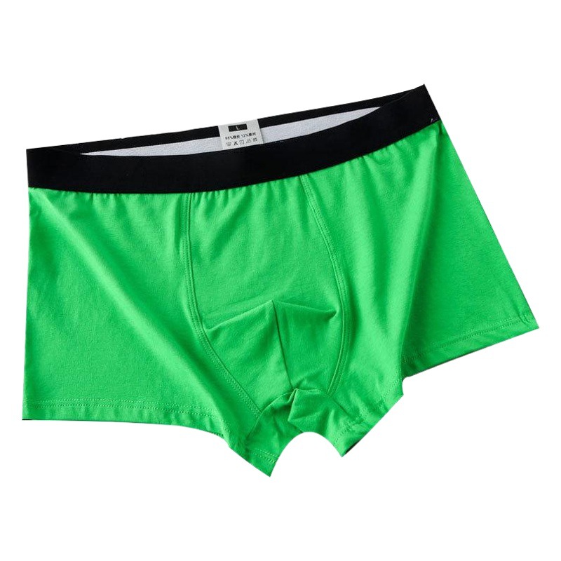New men's four-corner underwear men's cotton quick-drying solid color breathable cotton mid-waist men's underwear men's cotton boxer shorts