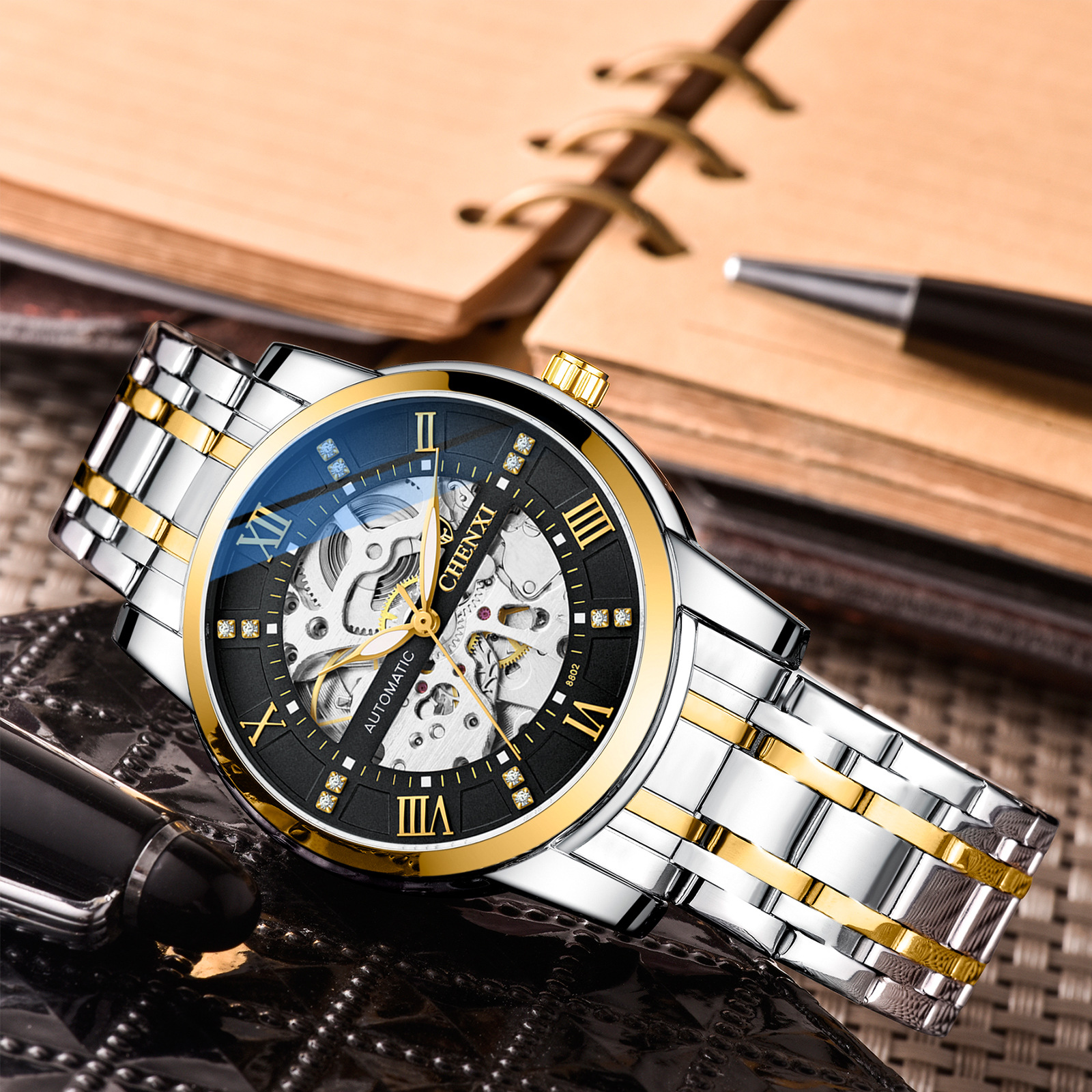 Trendy brand watch mechanical watch men's openwork automatic mechanical watch source TikTok explosive watch men watch