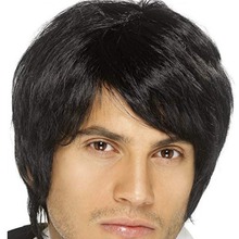 男士假发 欧美 短发 男士发型蓬松帅气修脸 化纤假头套欧美wig