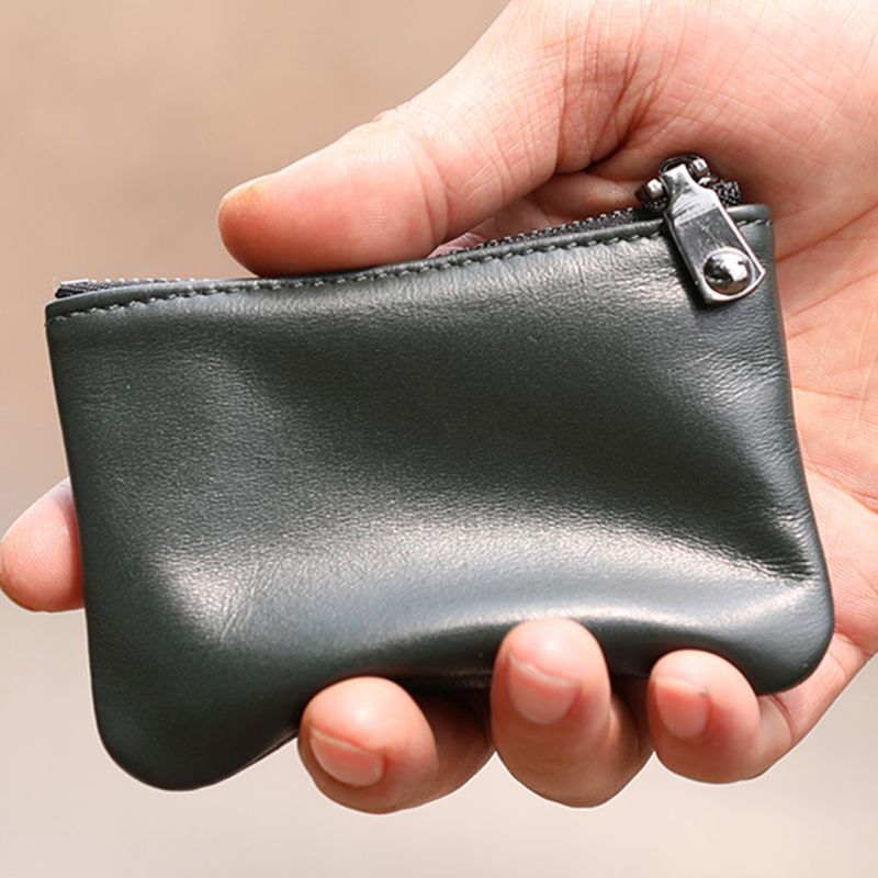 New Simple Coin Purse Small Mini Mother Style Zipper Key Thin Small Purse Coin Compact Coin Bag