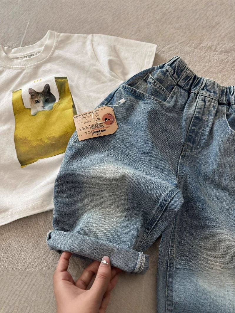Children's spring jeans for boys, trousers