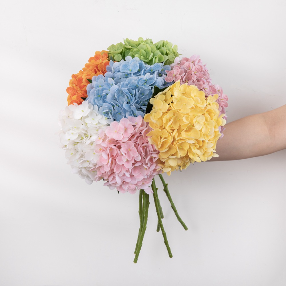 批發過膠手感繡球花INS風仿真花廠家家居裝飾跨境婚慶假花MW96001