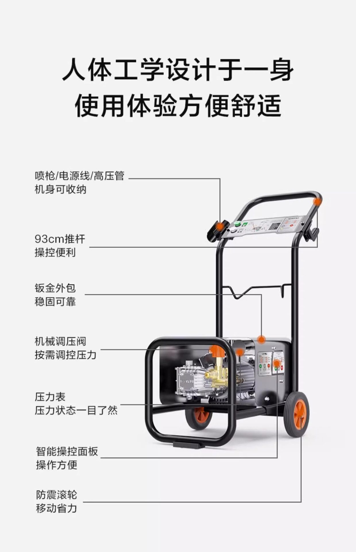 Yili Commercial 9022 High-Pressure Car Washing Machine with All-Copper Motor, Car Wash Pump, Farm Ground and Wall Cleaning Machine
