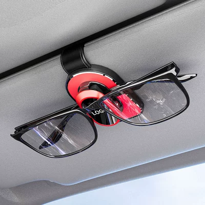 Car Glasses Clip Sunglasses Holder Car Glasses Clip/Bill Clip - b4-red