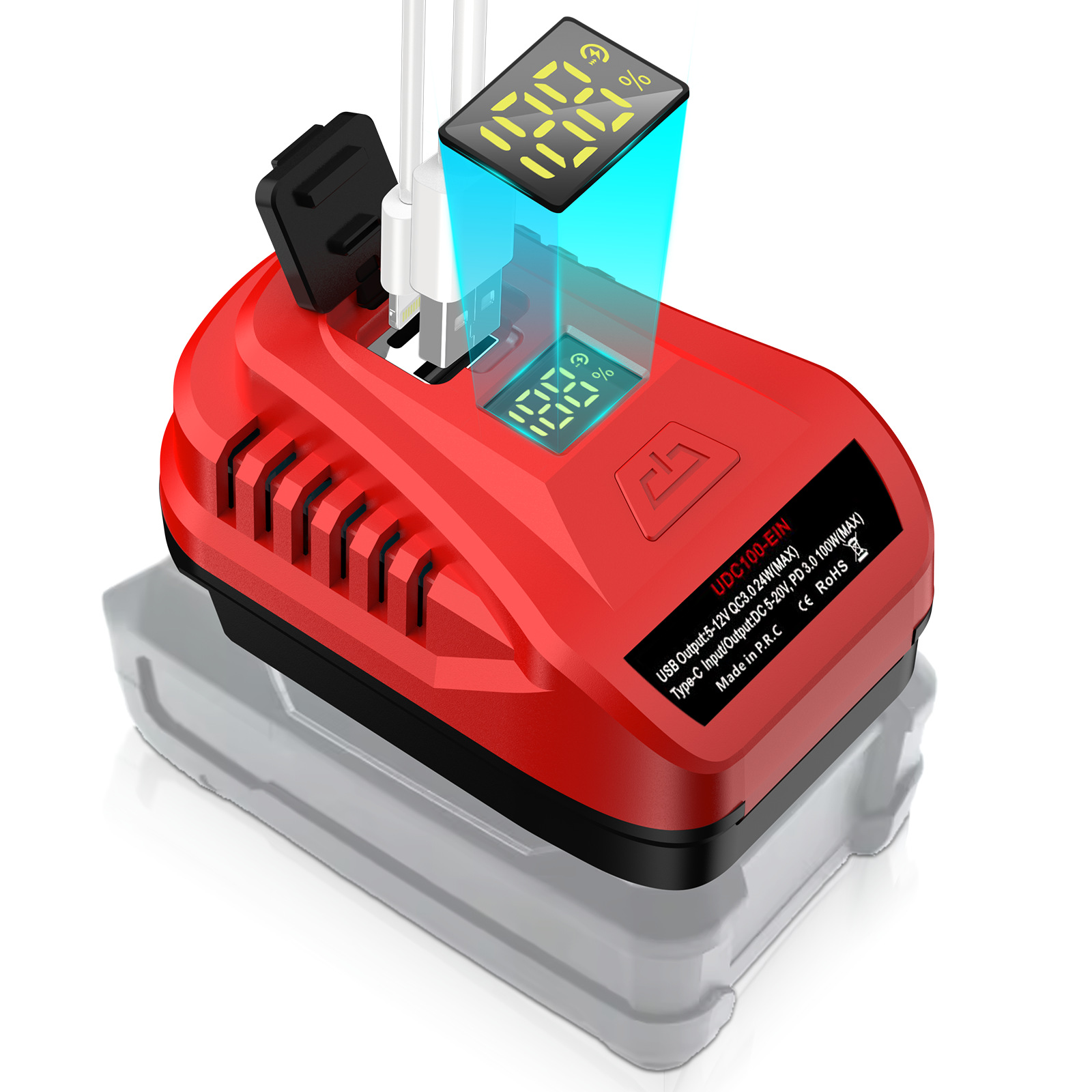 コンバータは18v牧田博世得偉米ウォッチ電池出力qc3.0 pd3.0/100W充電器に適合しています。