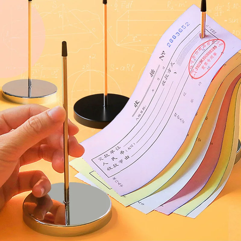 Subpoena fork front desk cashier pin through paper ticket nail cashier receipt slip commercial sign-in clip