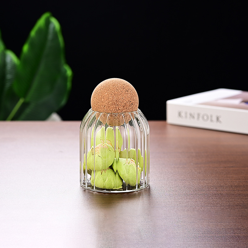 Bola de corcho tarro de vidrio sellado tarro de cocina transparente botella de almacenamiento tarro granos tarro de café tarro de almacenamiento del hogar