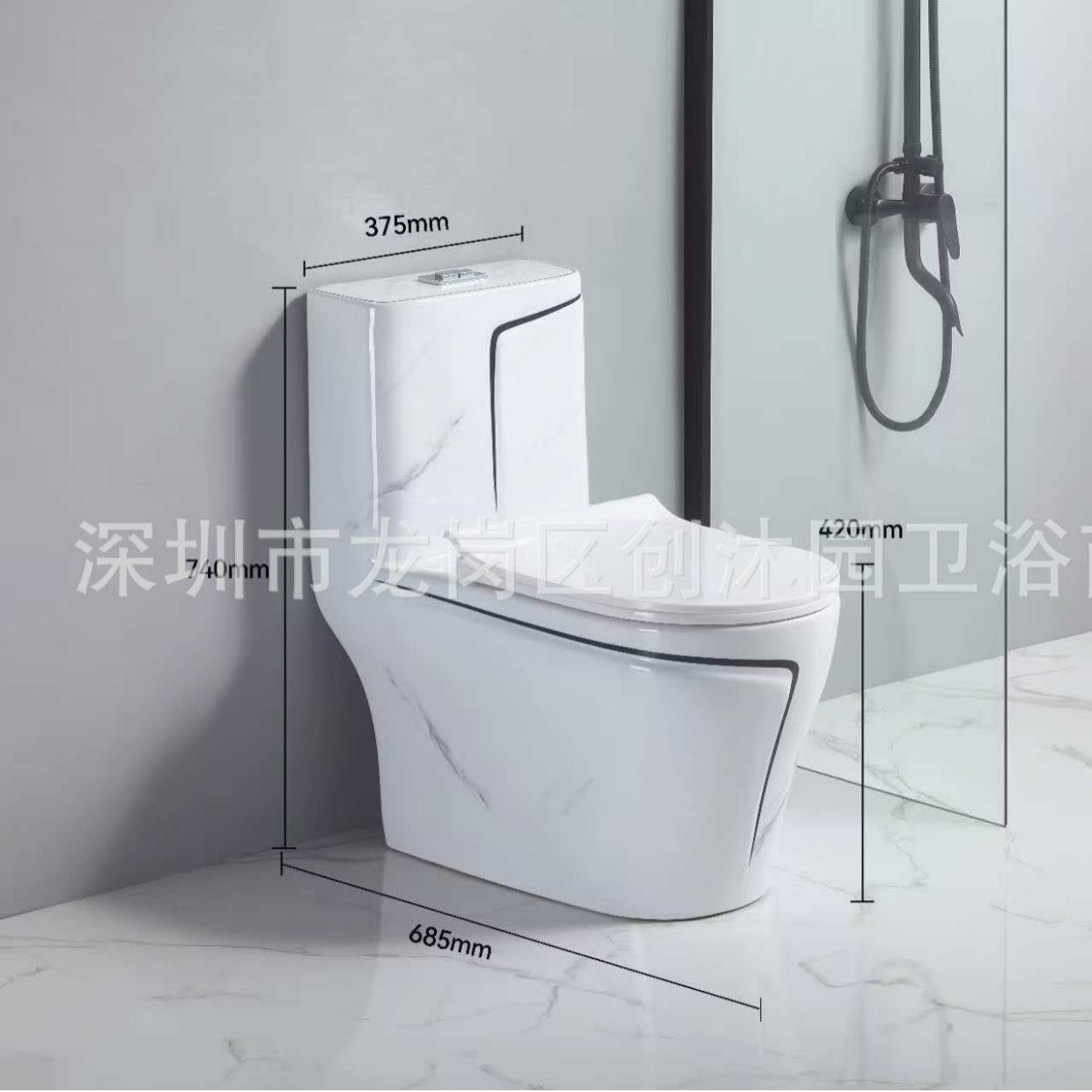 Exportación de comercio exterior Inodoro de color Inodoro de cerámica Fila de piso Fila de asiento de pared Inodoro directo/sifón toilet