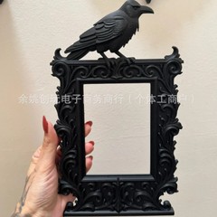 跨境新品 Crow frame photo frame 万圣节乌鸦装饰框墙面挂件
