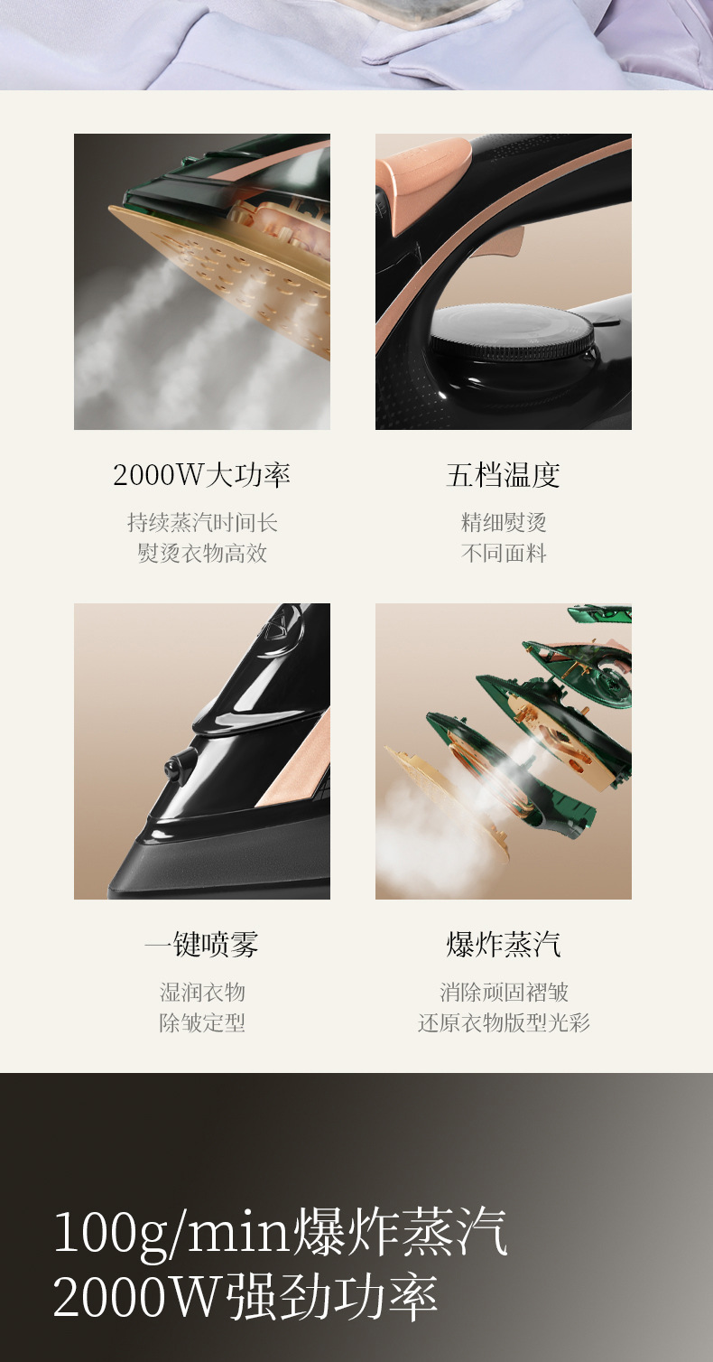 Red Heart Cordless Electric Iron YSH1380 Home Steam Adjustable Temperature Electric Iron Portable Iron Machine New Product