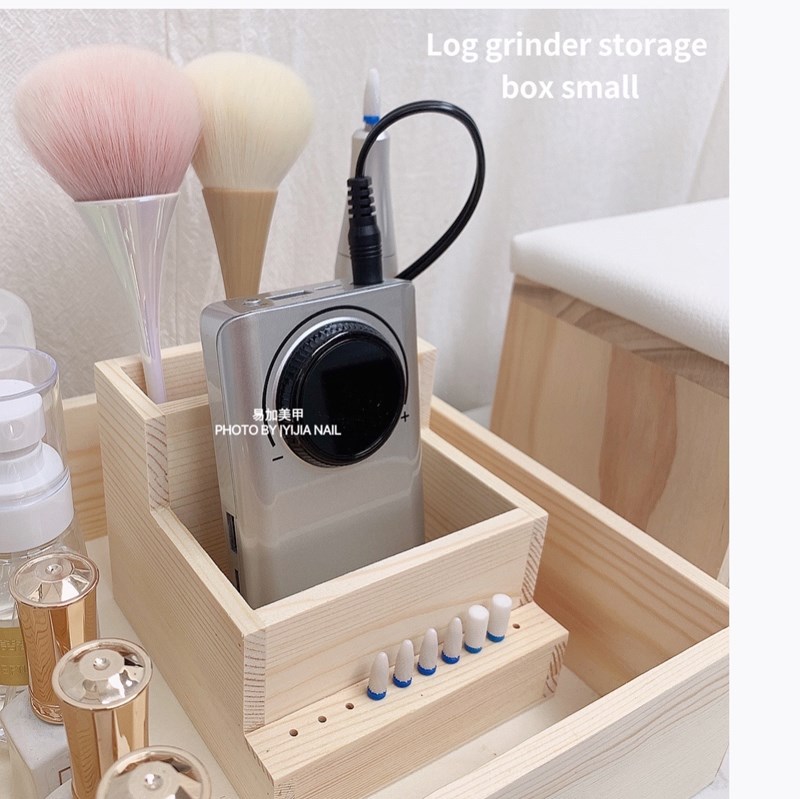 Máquina de pulido de uñas caja de almacenamiento de doble capa estilo simple registro titular de la pluma tienda de uñas herramientas especiales nuevo (tamaño pequeño)