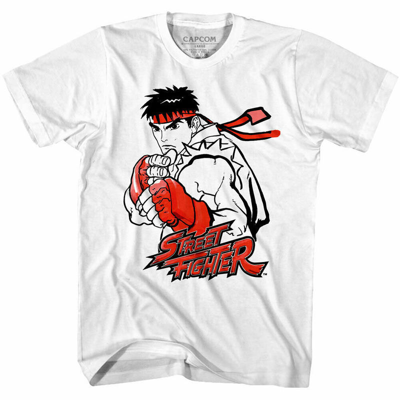 80 s Japanese Arcade Game Street Fighter Street Fighter Classic Retro Men's Cotton T-shirt