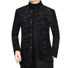 冬季毛呢大衣男 休闲款羊毛呢中青年加棉加厚妮外套 男士呢子大衣