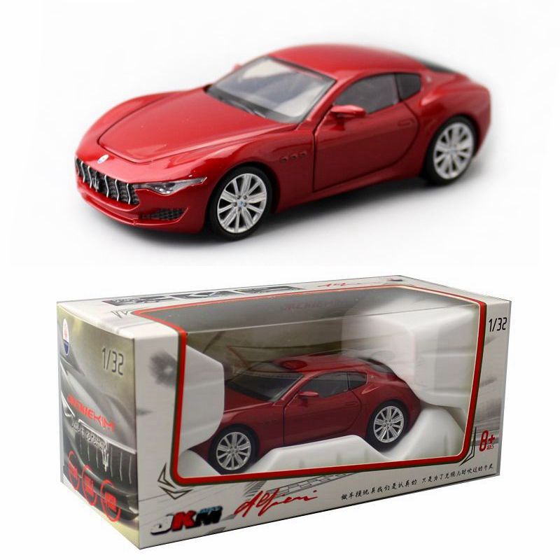 Jkm Toy Alloy Car Model 1:32 Maserati Alfieri Sedan with Sound and Light, Four-Door Pull-Back Model in Box