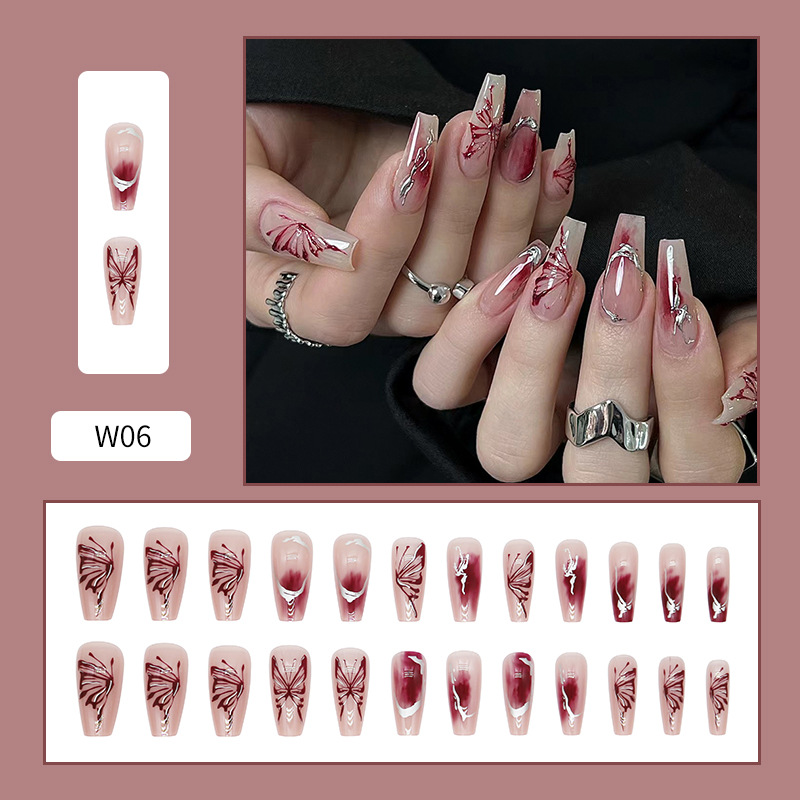 Use parche de uñas pegatina de uñas de dibujos animados corto parche de uñas falso desmontable terminado rubor parche de uñas