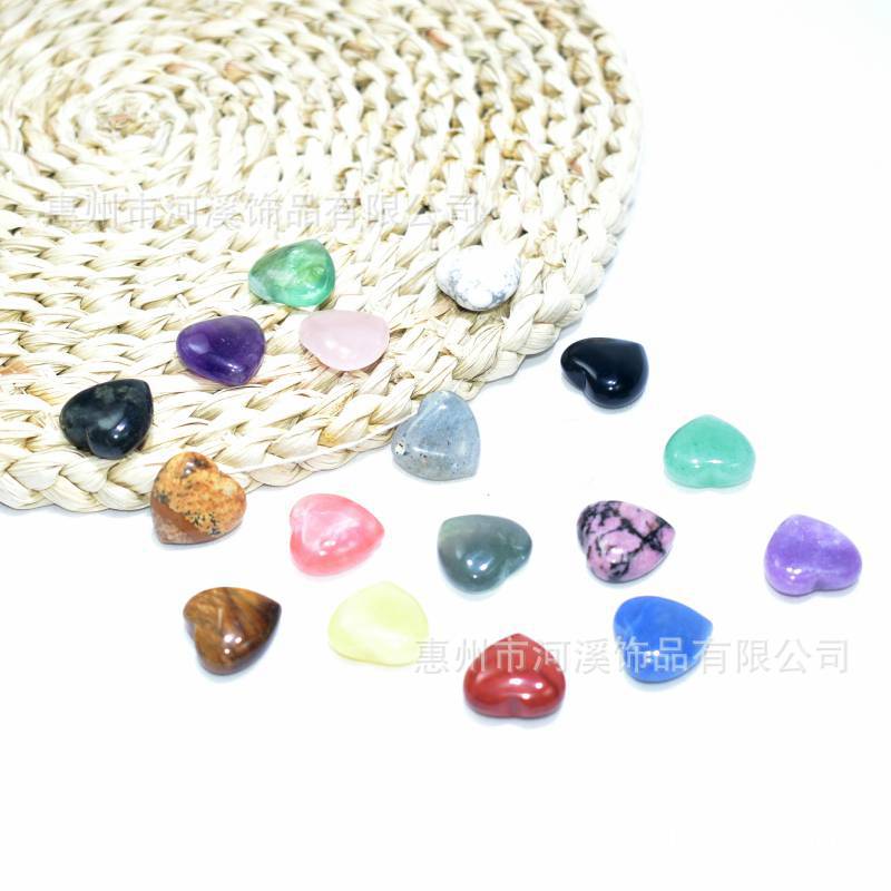 Piedra de ágata de cristal natural 20mm amor pequeños adornos no agujero en forma de corazón piedra desnuda joyería decoración melocotón corazón Accesorios