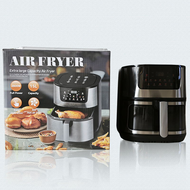 8L freidora visual inteligente de gran capacidad para el hogar multifuncional de acero inoxidable parrilla eléctrica freidora de aire fábrica transfronteriza al por mayor
