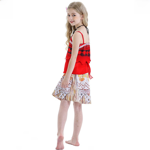 A European and American foreign trade children's clothing Moana Princess cosplay costume for girls, one-piece drop shipping dress.