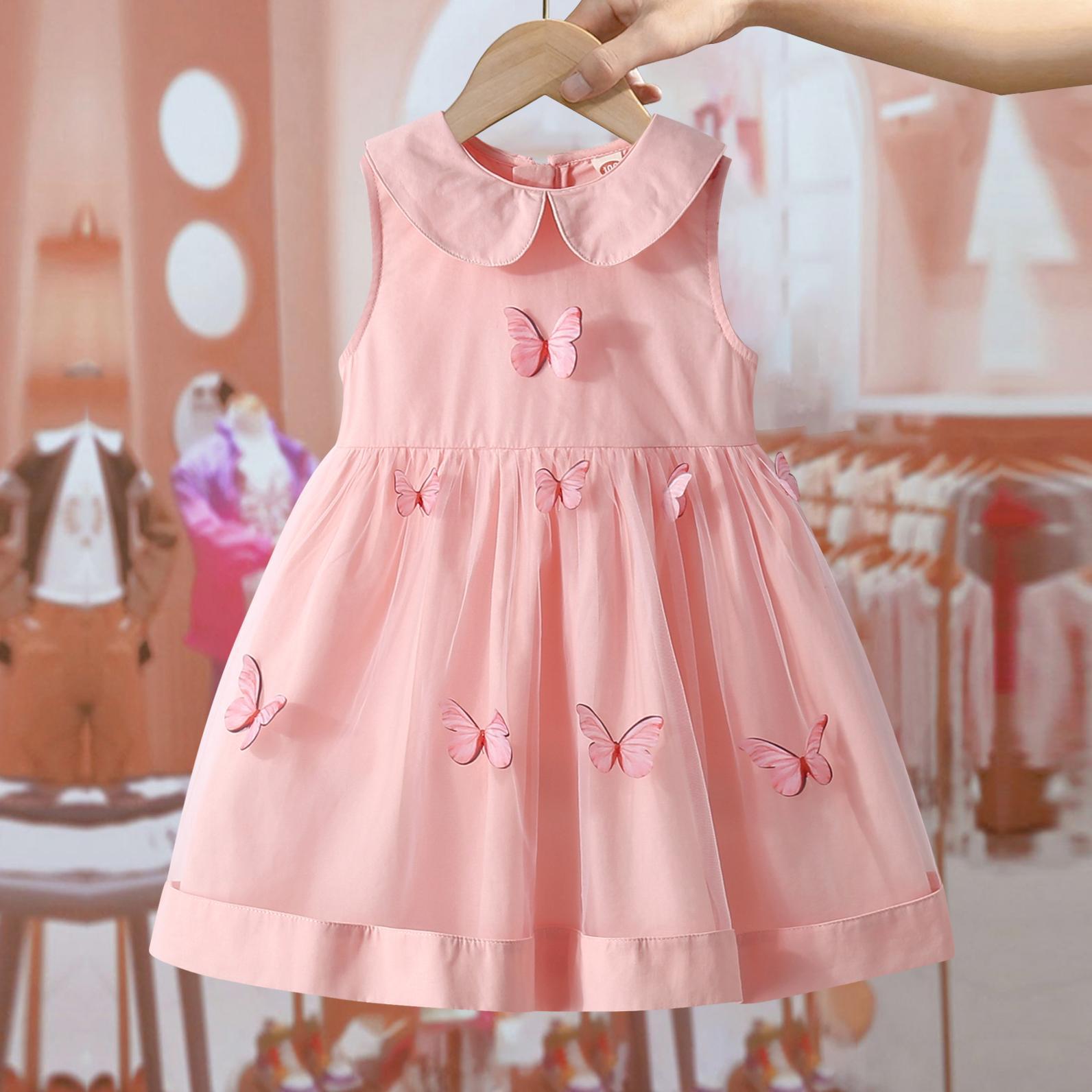 Girls' Summer Casual Dress 2026 New Style Girls' Embroidered Summer Dress Princess Dress Children's Clothing Mesh Skirt