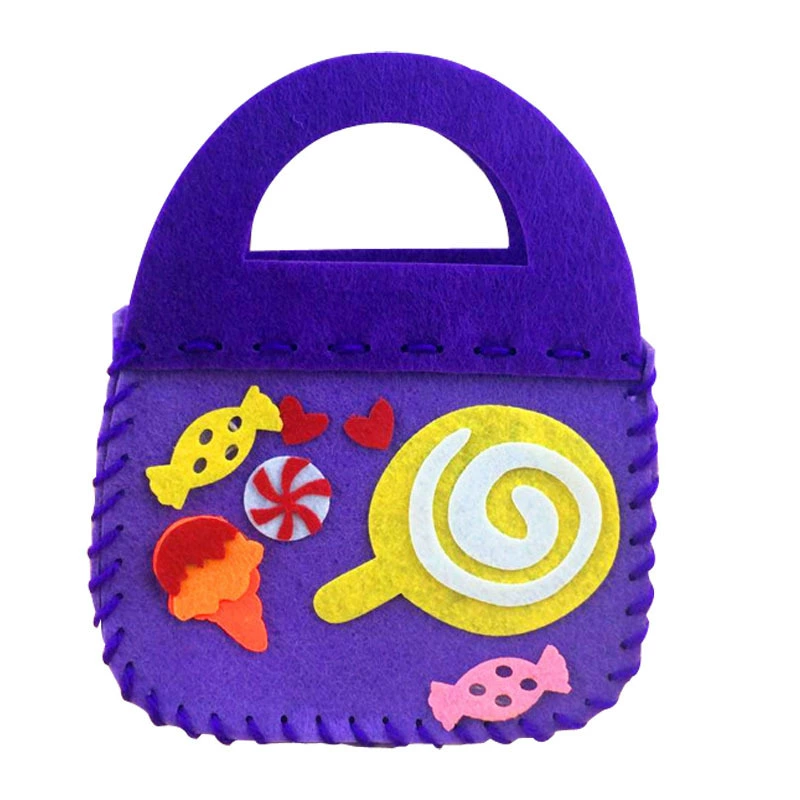 Felt Non-Woven Craft Bag Kit, DIY Handmade Purse Materials, 15×19 cm, Kids Craft Set