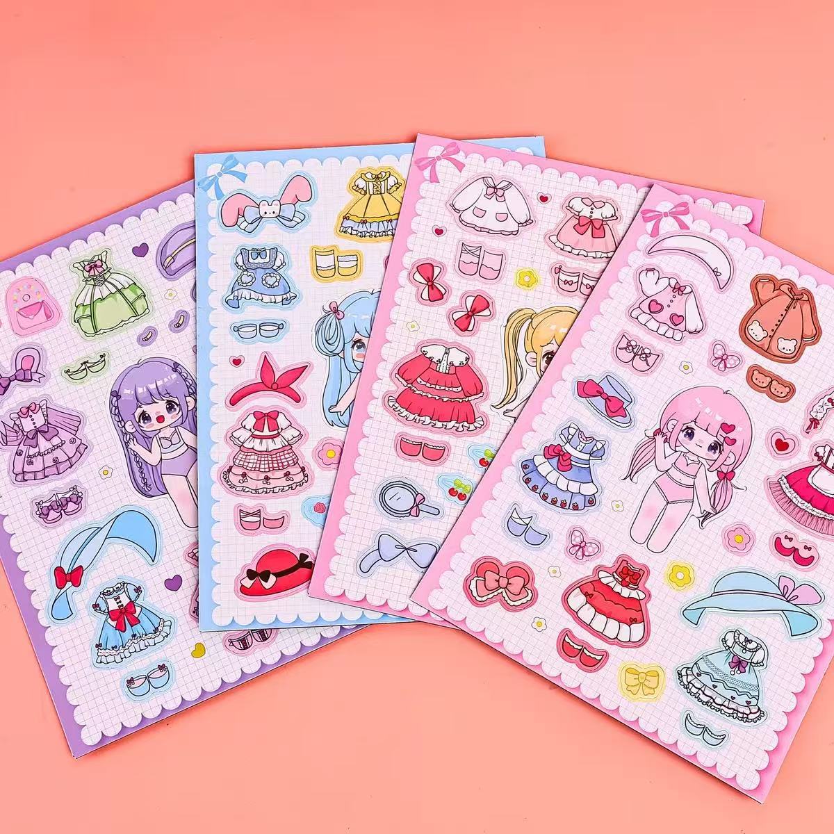 Juegos para niños, princesa, vestir, pasta magnética, dibujos animados, imán de nevera lindo, 2 yuanes, grandes almacenes al por mayor image 3