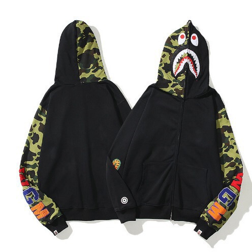 2023 Bape Shark Head Ape Head Zip-Up Hoodie with Full Zip, Available in Various Colors, 3D Zip-Up Hoodie 2023 Bape Shark Head Ape Head Zip-Up Hoodie with Full Zip, Available in Various Colors, 3D Zip-Up Hoodie