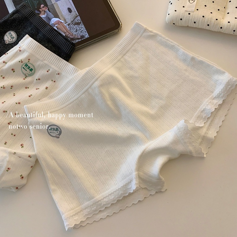 露出防止ツーインワン安全パンツ 10A 抗菌綿ボクサーパンツ女性用抗菌クロッチミッドウエストシームレスヒップリフティング|undefined