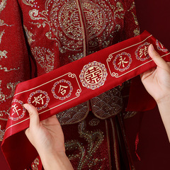 結納金、結婚式のベルト用品、赤い新郎新婦、金持ちのペア、ウエストベルト、マネーバッグ、結婚式、義母