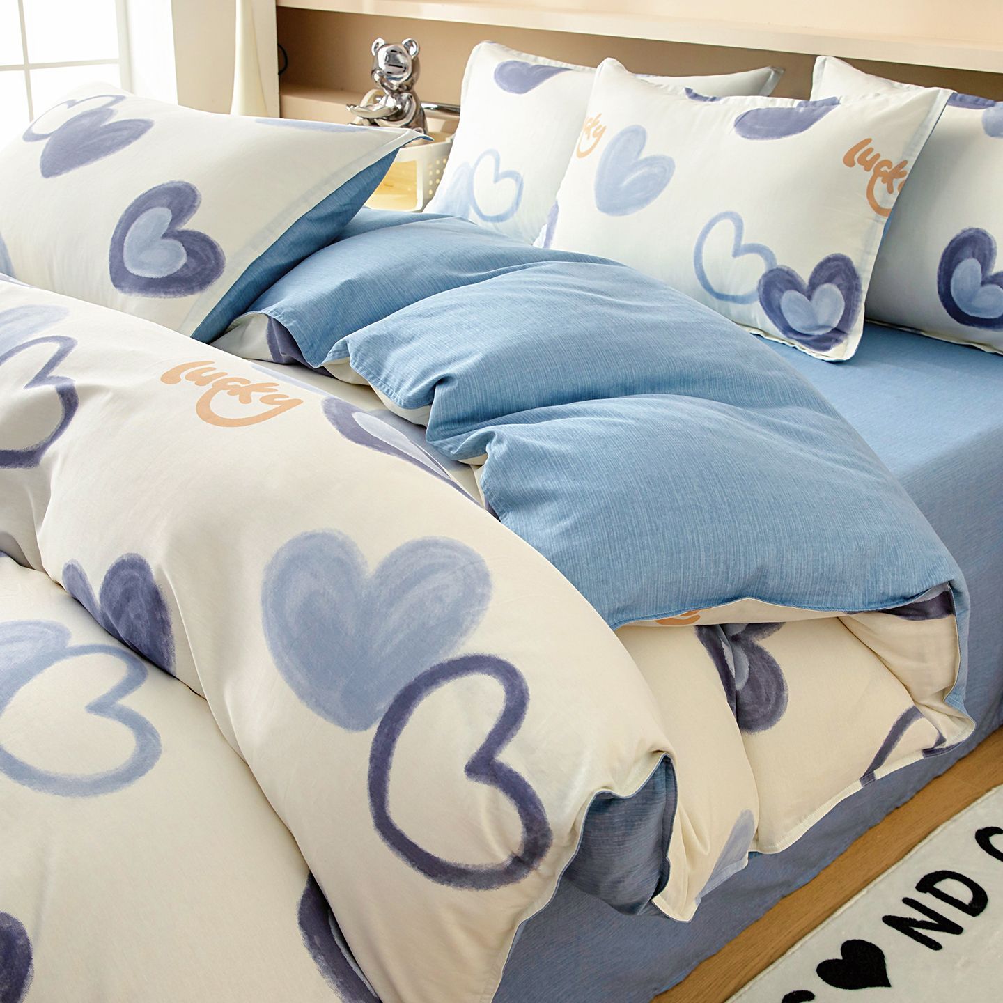 100 cubierta de edredón de algodón único 150x200x230 dormitorio estudiantil de 1,5 m sábanas