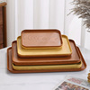 Imitation of oak wood grain home living room fruit tray rectangular dimmore disk fruit plate Shara plate hotel tea set tea tray