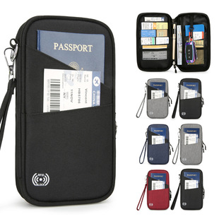 Document Bag Cross-border New Travel Passport Protective Cover Anti-theft Brush Multifunctional Passport Holder Portable Document Storage Bag